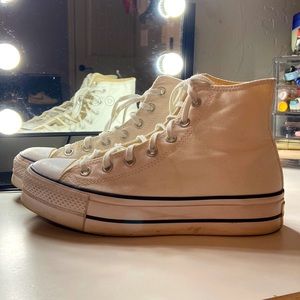 White Platform Converse